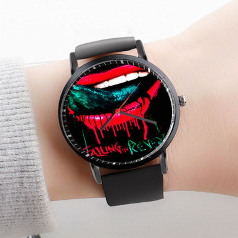 Pastele Falling in Reverse Art Watch Custom Unisex Black Quartz Watch Premium Gift Box Watches