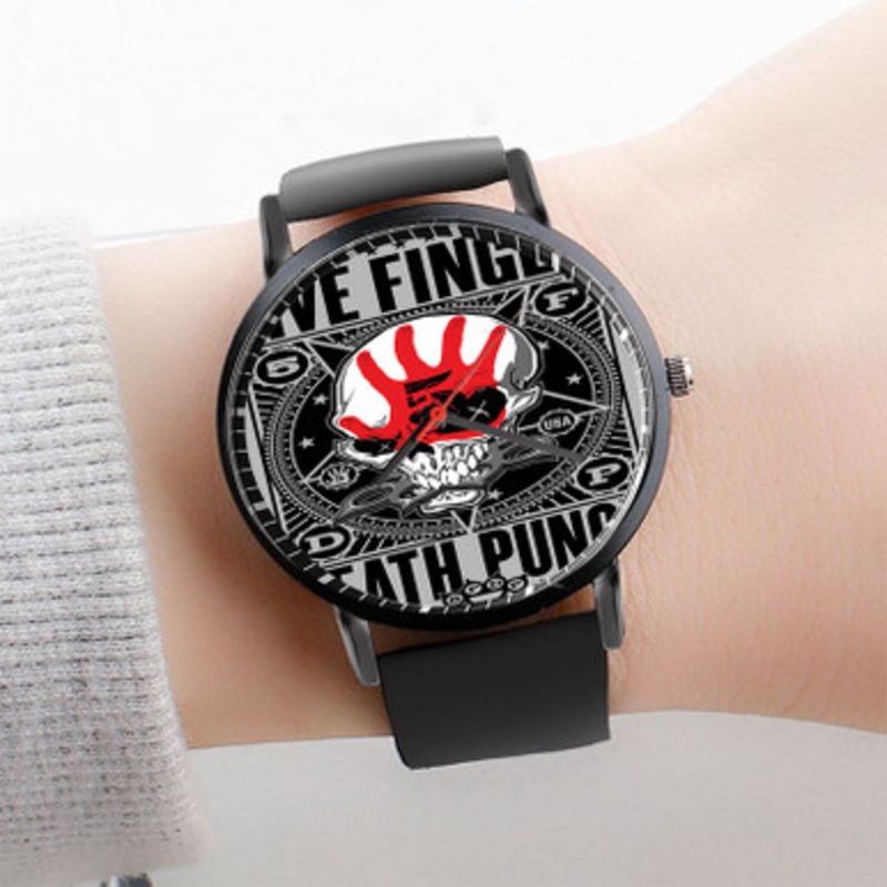 Pastele Five Finger Death Punch Watch Custom Unisex Black Quartz Watch Premium Gift Box Watches