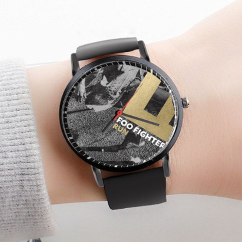 Pastele Foo Fighters Run Watch Custom Unisex Black Quartz Watch Premium Gift Box Watches