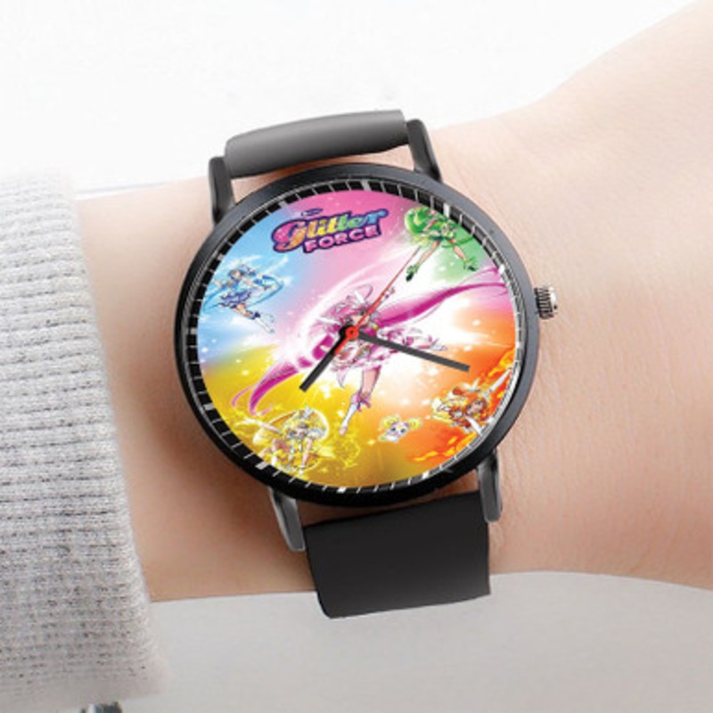 Pastele Glitter Force Watch Custom Unisex Black Quartz Watch Premium Gift Box Watches