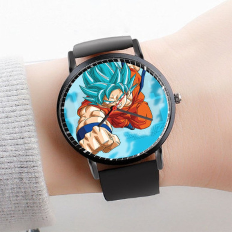Pastele Goku Super Saiyan Blue Dragon Ball Super Watch Custom Unisex Black Quartz Watch Premium Gift Box Watches