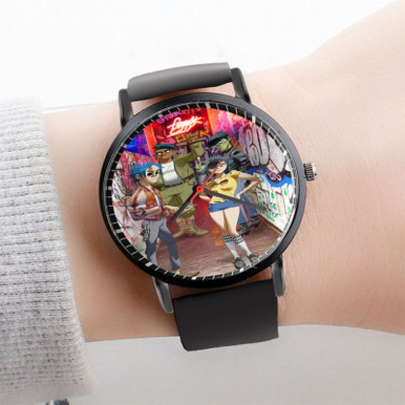 Pastele Gorillaz Watch Custom Unisex Black Quartz Watch Premium Gift Box Watches