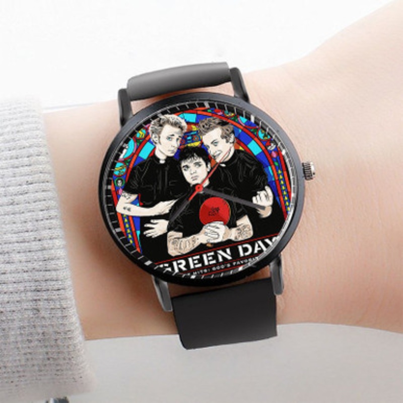 Pastele Green Day Greatest Hits God s Favorite Band Watch Custom Unisex Black Quartz Watch Premium Gift Box Watches