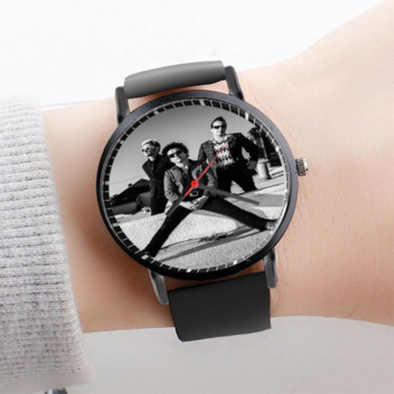 Pastele Green Day Watch Custom Unisex Black Quartz Watch Premium Gift Box Watches
