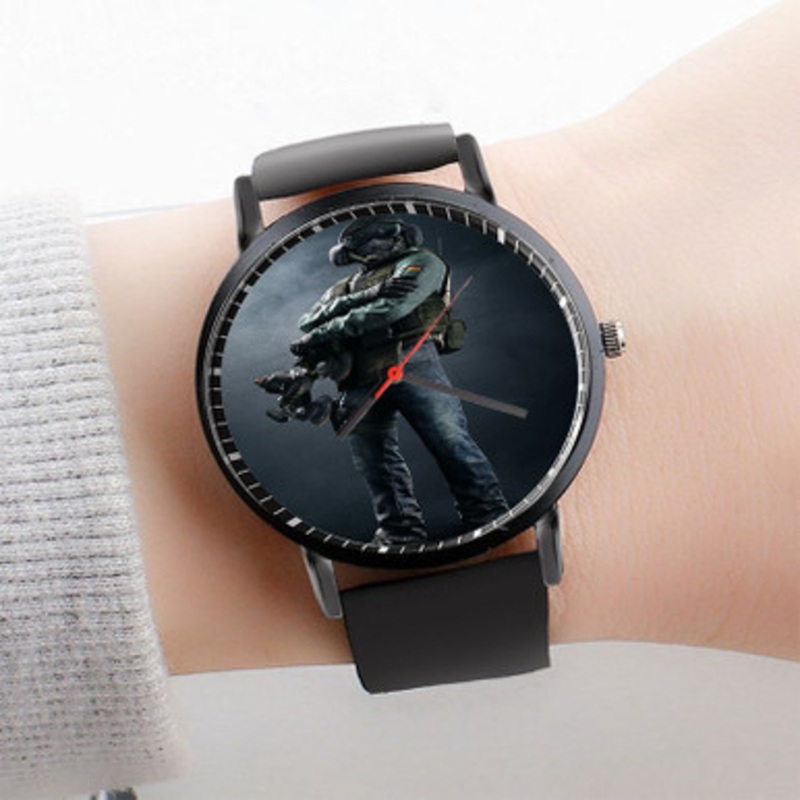 Pastele J ger Rainbow 6 Siege Watch Custom Unisex Black Quartz Watch Premium Gift Box Watches