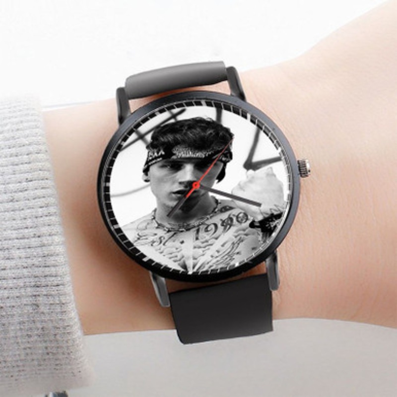 Pastele Machine Gun Kelly Watch Custom Unisex Black Quartz Watch Premium Gift Box Watches