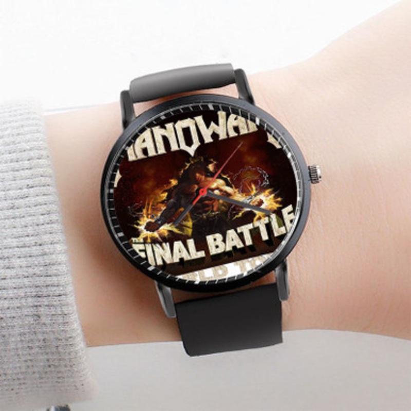 Pastele Manowar Final Battle World Tour Watch Custom Unisex Black Quartz Watch Premium Gift Box Watches