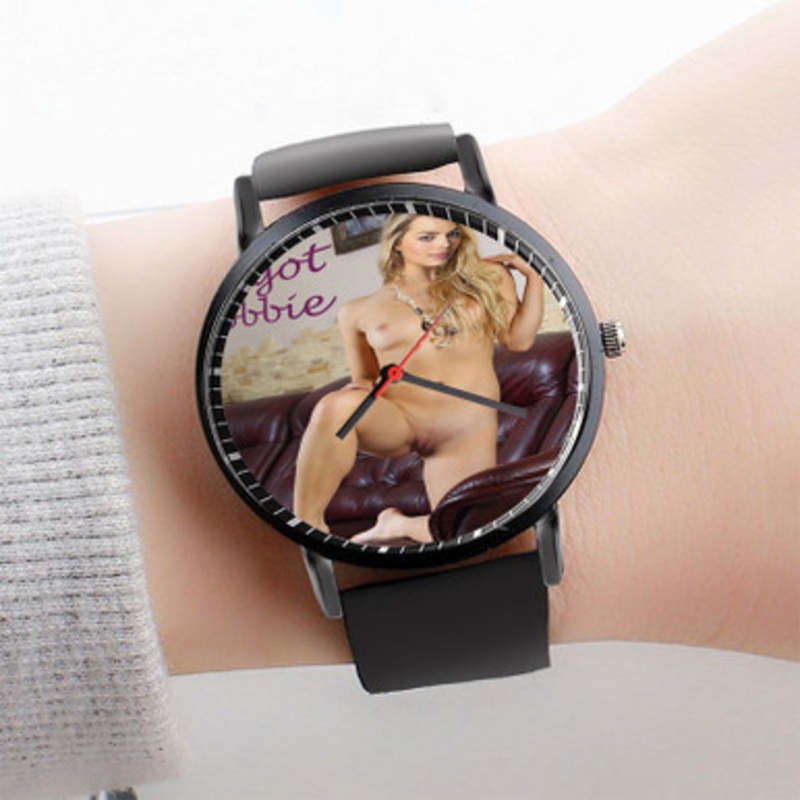 Pastele Margot Robbie Watch Custom Unisex Black Quartz Watch Premium Gift Box Watches