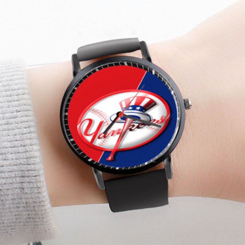 Pastele New York Yankees MLB Watch Custom Unisex Black Quartz Watch Premium Gift Box Watches