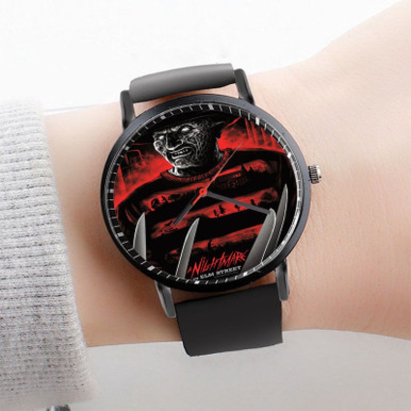 Pastele Nightmare on Elm Street Watch Custom Unisex Black Quartz Watch Premium Gift Box Watches