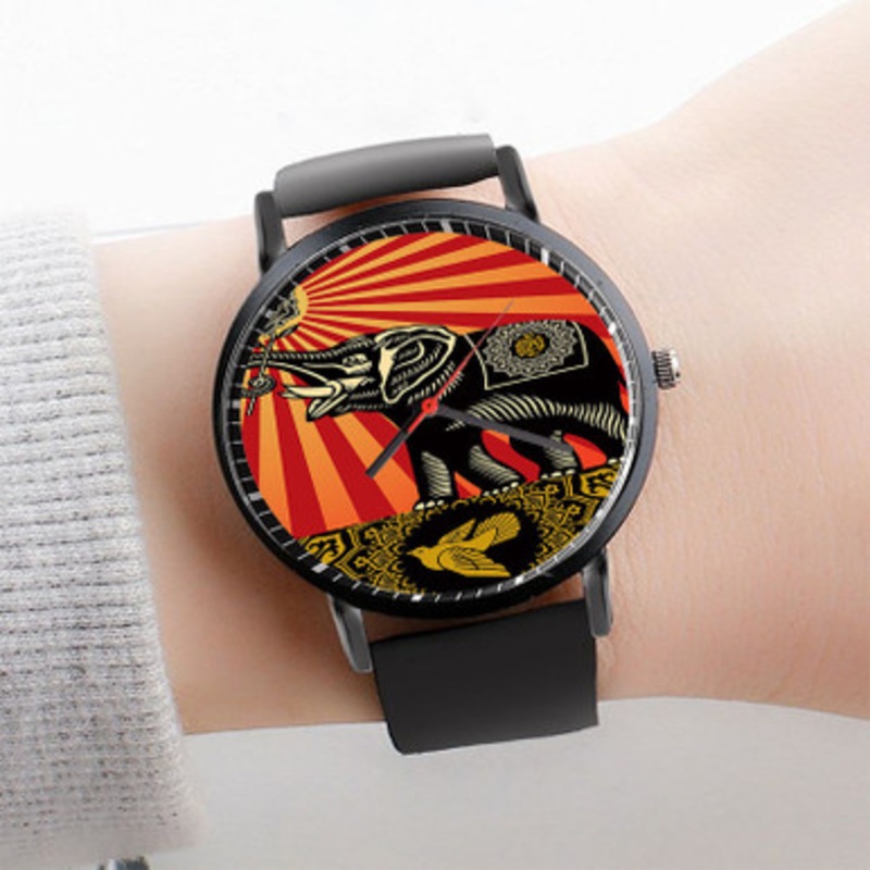 Pastele OBEY Elephant Art Watch Custom Unisex Black Quartz Watch Premium Gift Box Watches