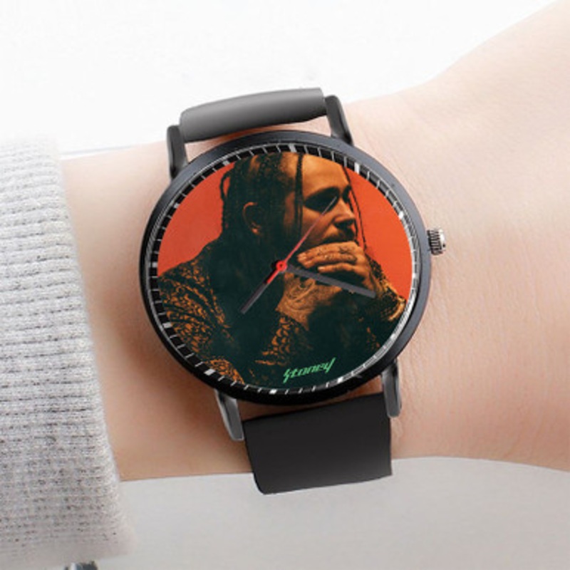 Pastele Post Malone Stoney Watch Custom Unisex Black Quartz Watch Premium Gift Box Watches