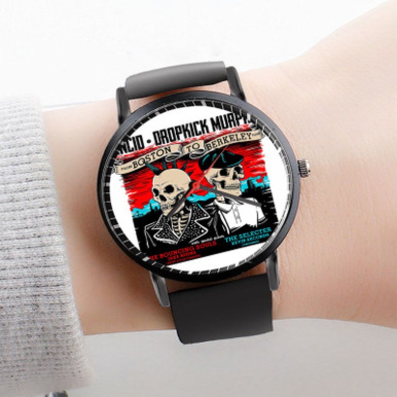 Pastele Rancid Dropkick Murphys Watch Custom Unisex Black Quartz Watch Premium Gift Box Watches