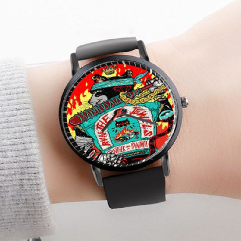 Pastele Run The Jewels Panther Like A Panther Watch Custom Unisex Black Quartz Watch Premium Gift Box Watches