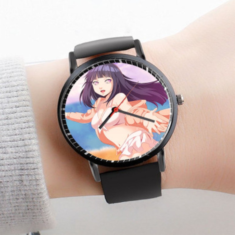 Pastele Sexy Hinata Hyuga Watch Custom Unisex Black Quartz Watch Premium Gift Box Watches