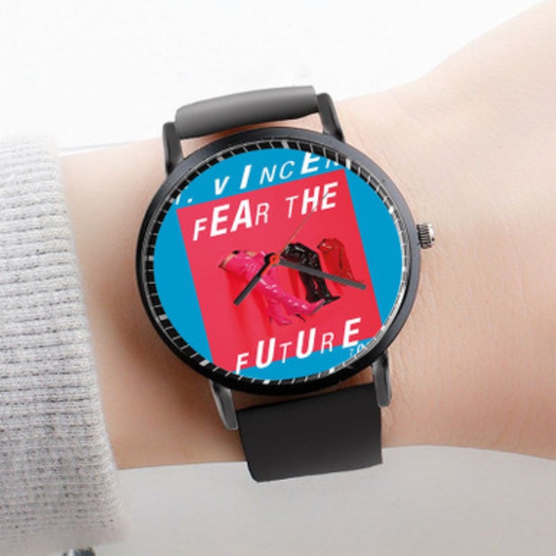 Pastele St Vincent Fear The Future Watch Custom Unisex Black Quartz Watch Premium Gift Box Watches