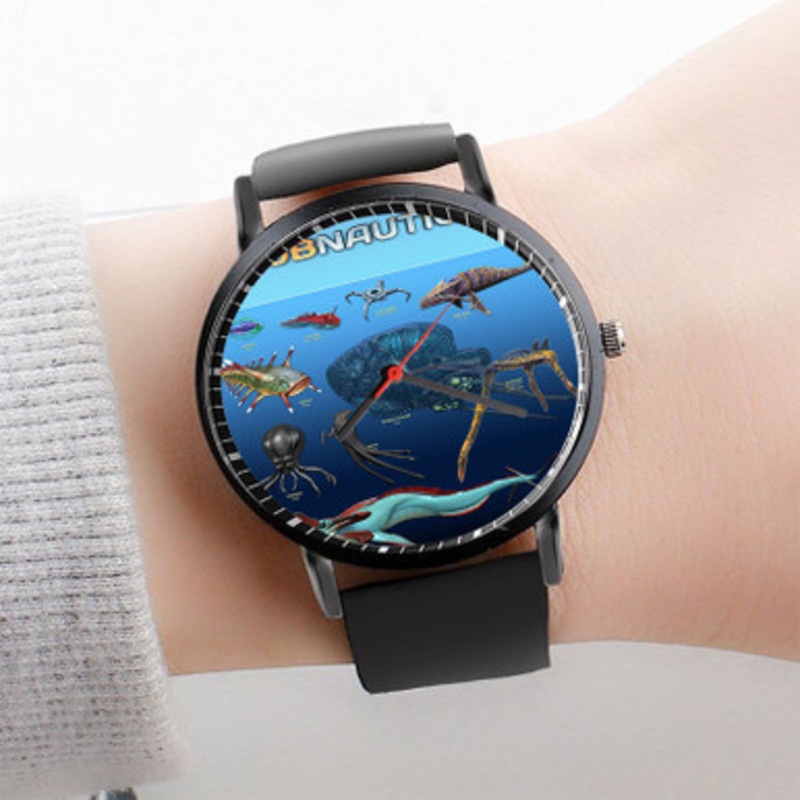 Pastele Subnautica Arts Watch Custom Unisex Black Quartz Watch Premium Gift Box Watches