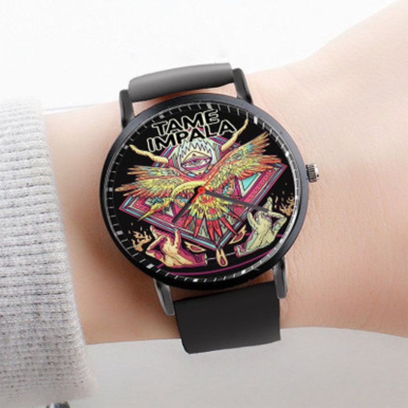 Pastele Tame Impala Watch Custom Unisex Black Quartz Watch Premium Gift Box Watches