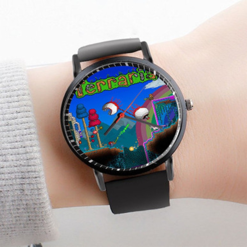 Pastele Terraria Art Watch Custom Unisex Black Quartz Watch Premium Gift Box Watches