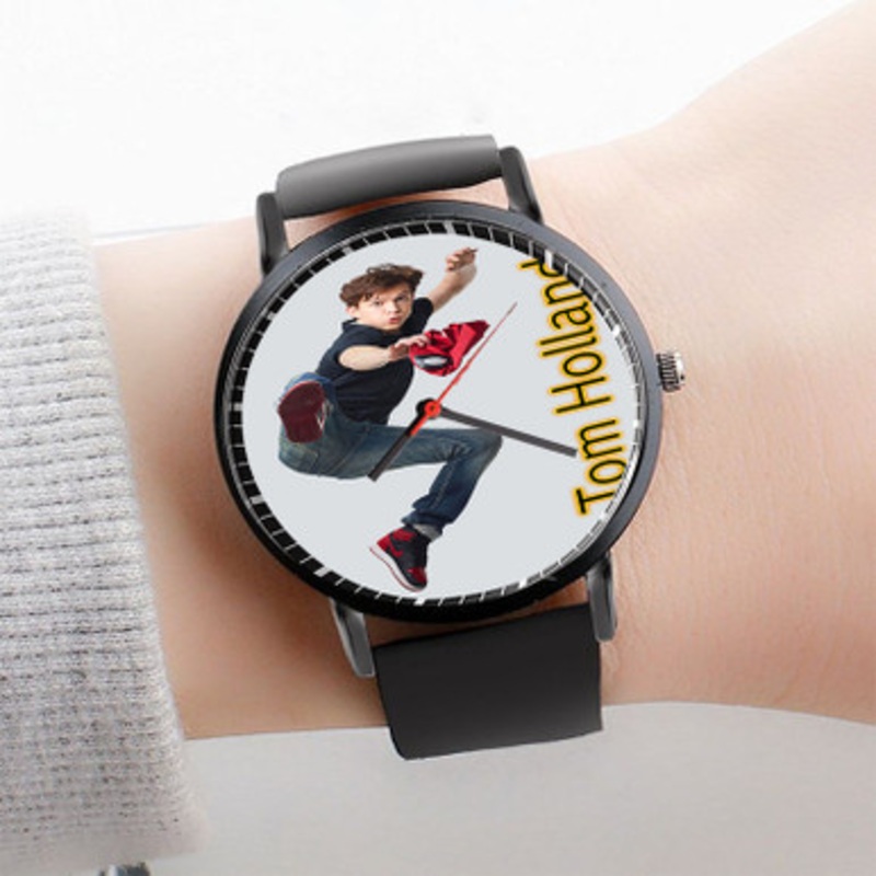 Pastele Tom Holland Watch Custom Unisex Black Quartz Watch Premium Gift Box Watches