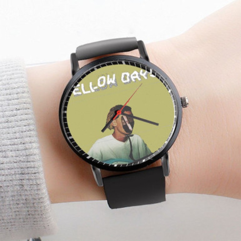 Pastele Yellow Days Watch Custom Unisex Black Quartz Watch Premium Gift Box Watches
