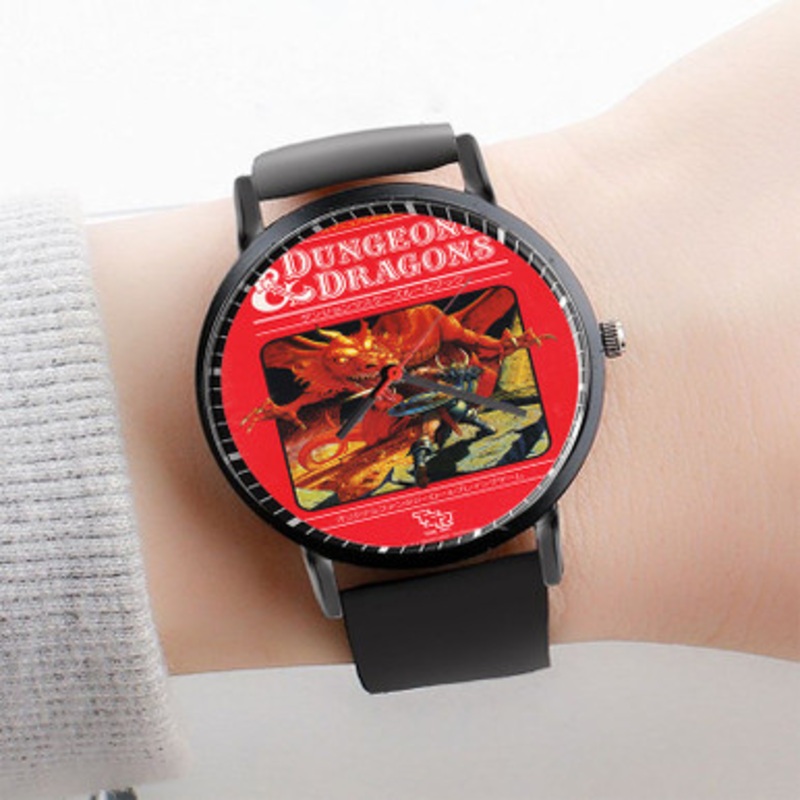 Pastele Dungeons and Dragons Watch Custom Unisex Black Quartz Watch Premium Gift Box Watches
