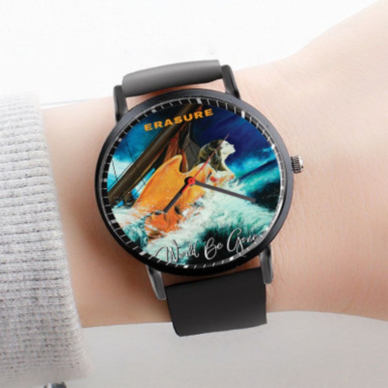Pastele Erasure World Be Gone Poster Watch Custom Unisex Black Quartz Watch Premium Gift Box Watches