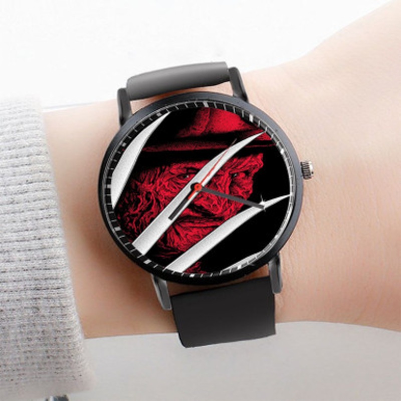Pastele Freddy Krueger Watch Custom Unisex Black Quartz Watch Premium Gift Box Watches