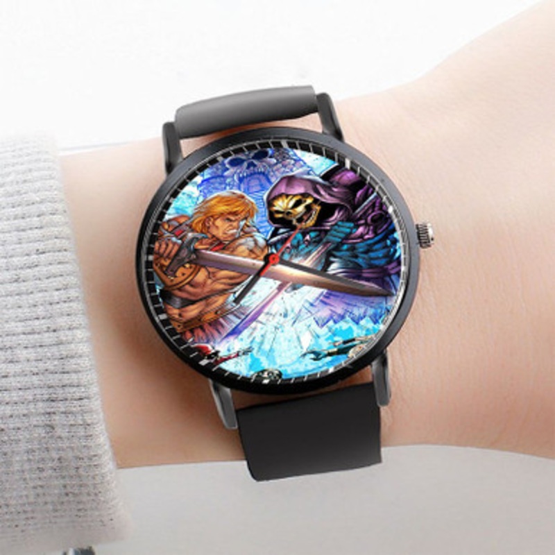 Pastele He Man and The Masters of The Universe Watch Custom Unisex Black Quartz Watch Premium Gift Box Watches