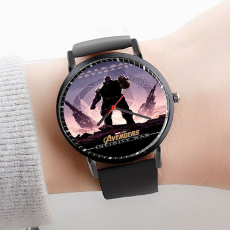 Pastele Infinity War Thanos Watch Custom Unisex Black Quartz Watch Premium Gift Box Watches