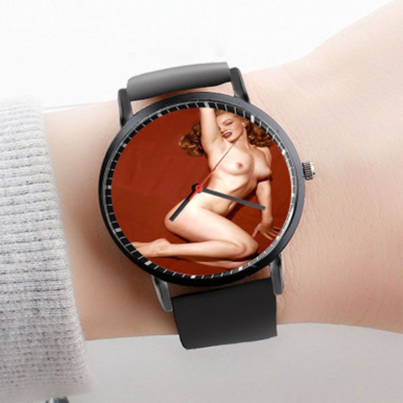 Pastele Kate Moss Art Watch Custom Unisex Black Quartz Watch Premium Gift Box Watches