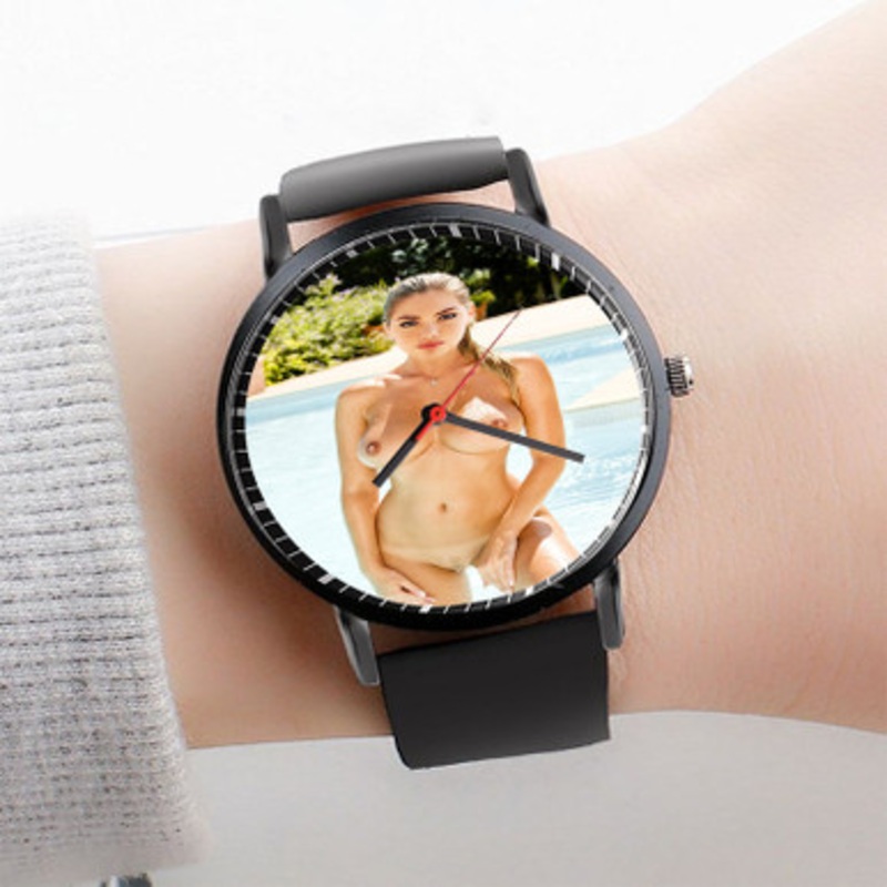 Pastele Kate Upton Art Watch Custom Unisex Black Quartz Watch Premium Gift Box Watches