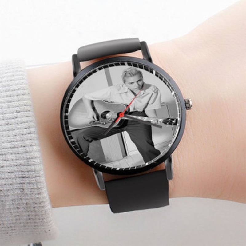Pastele Lady Gaga John Wayne Art Watch Custom Unisex Black Quartz Watch Premium Gift Box Watches