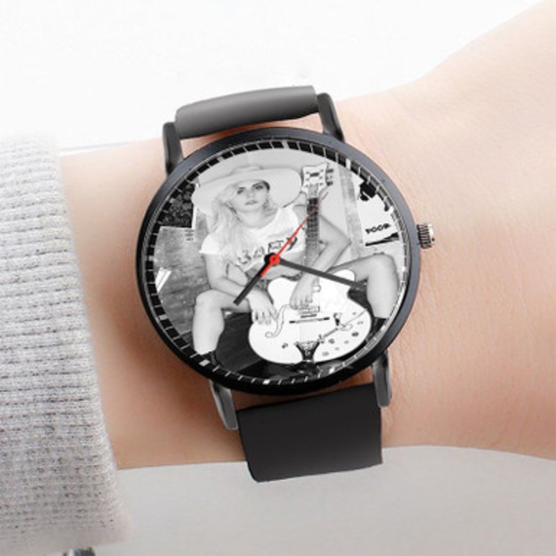 Pastele Lady Gaga Watch Custom Unisex Black Quartz Watch Premium Gift Box Watches