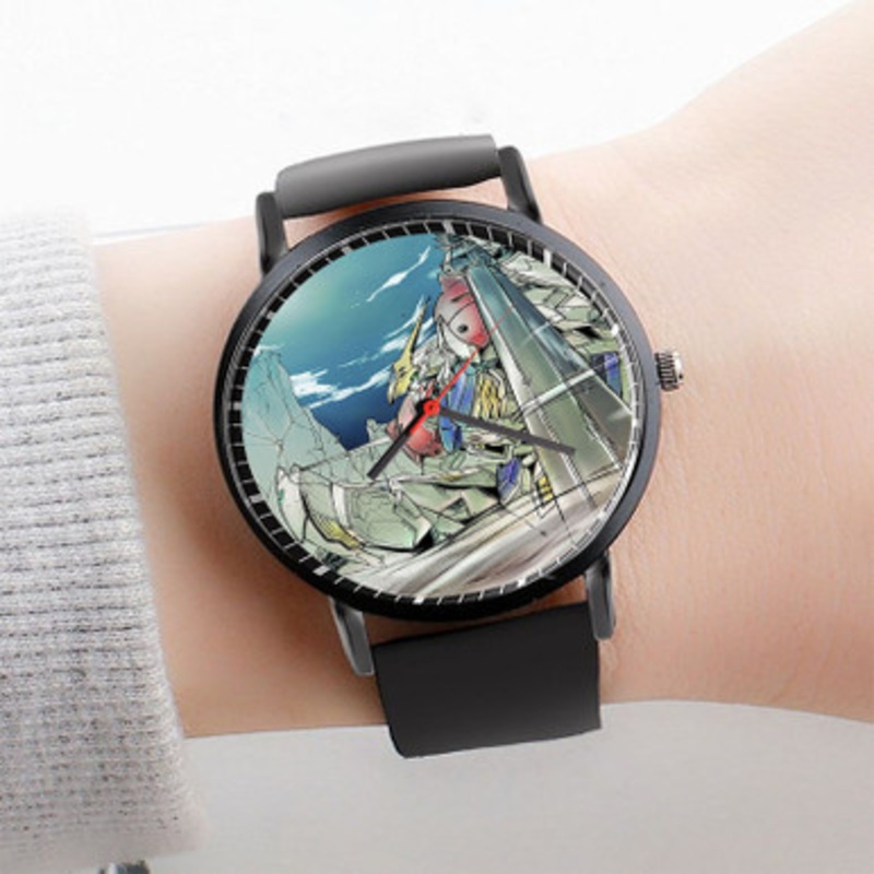 Pastele Mobile Suit Gundam Iron Blooded Orphans Watch Custom Unisex Black Quartz Watch Premium Gift Box Watches