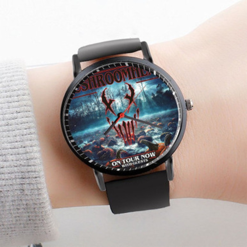 Pastele Mushroomhead Watch Custom Unisex Black Quartz Watch Premium Gift Box Watches