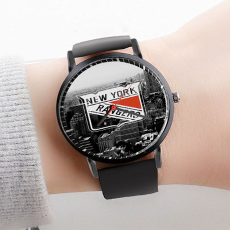 Pastele New York Rangers NHL Watch Custom Unisex Black Quartz Watch Premium Gift Box Watches