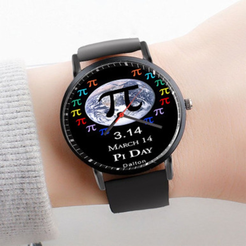 Pastele pi day poster Watch Custom Unisex Black Quartz Watch Premium Gift Box Watches
