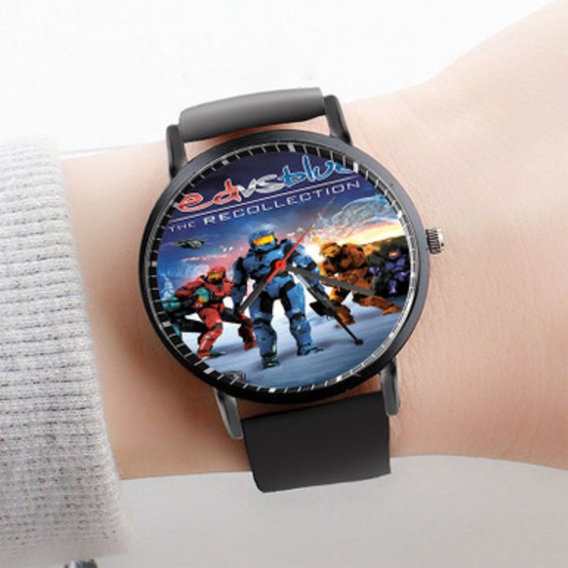 Pastele Red vs Blue The Blood Gulch Chronicles Watch Custom Unisex Black Quartz Watch Premium Gift Box Watches
