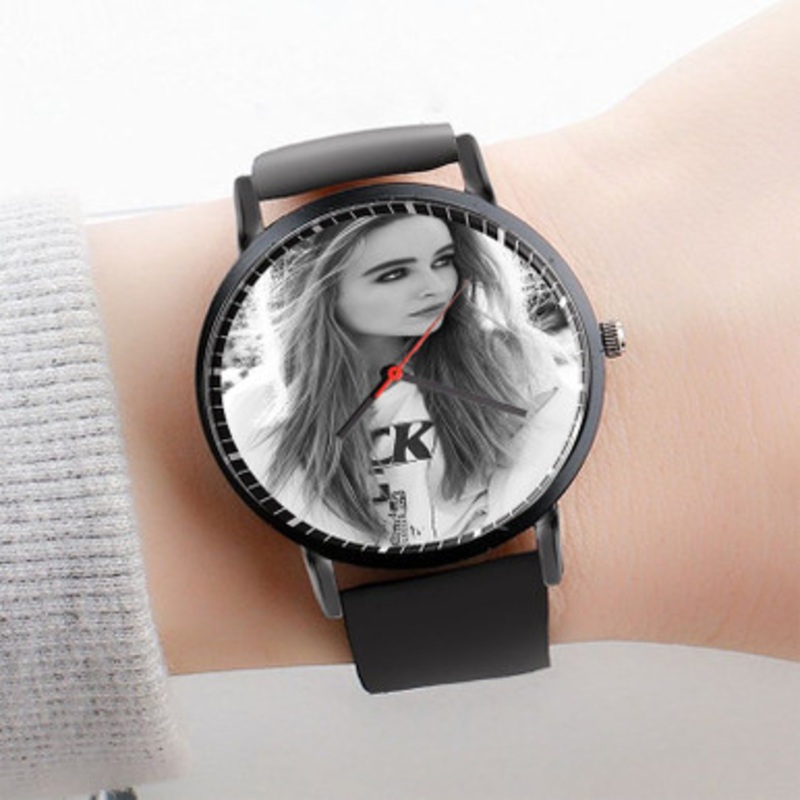 Pastele Sabrina Carpenter Art Watch Custom Unisex Black Quartz Watch Premium Gift Box Watches