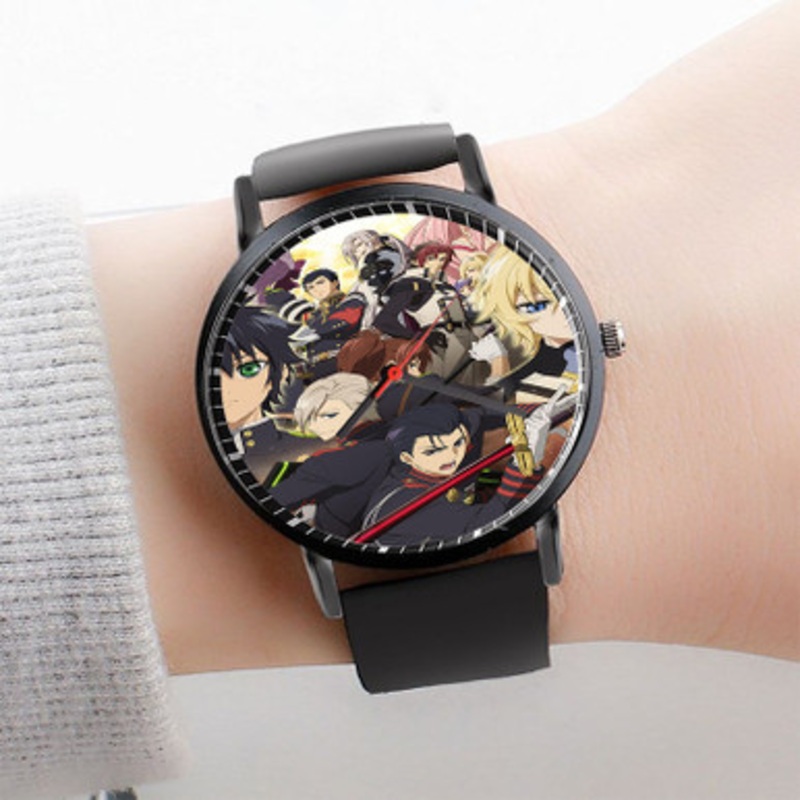 Pastele Seraph of the End Watch Custom Unisex Black Quartz Watch Premium Gift Box Watches