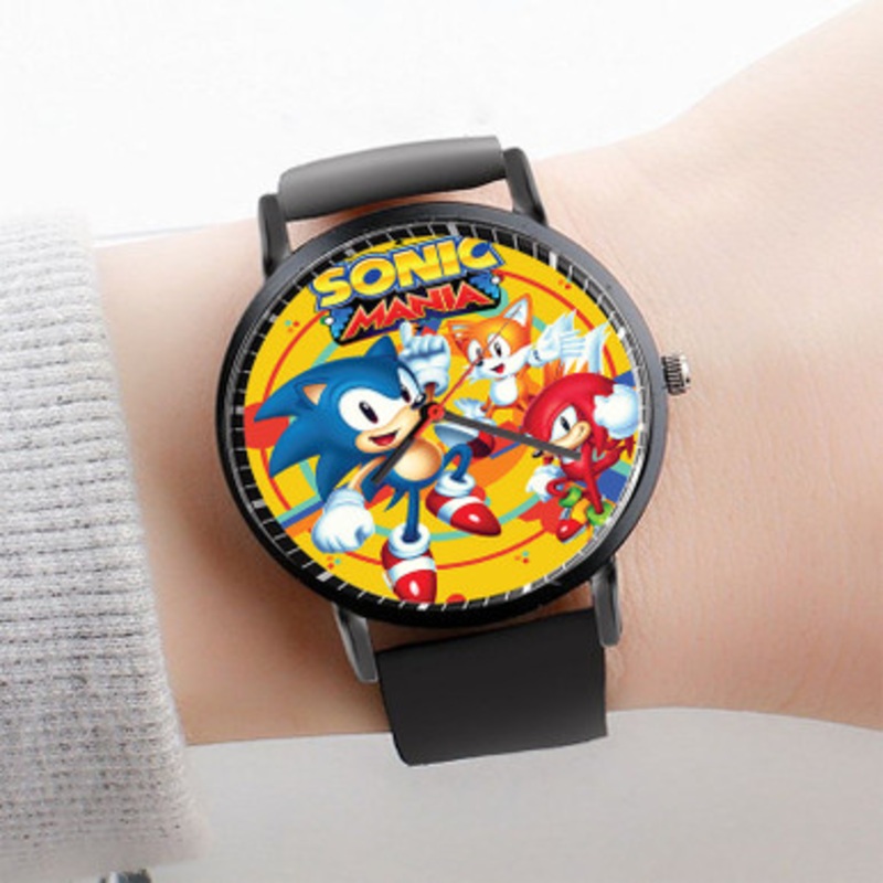 Pastele Sonic Mania Watch Custom Unisex Black Quartz Watch Premium Gift Box Watches
