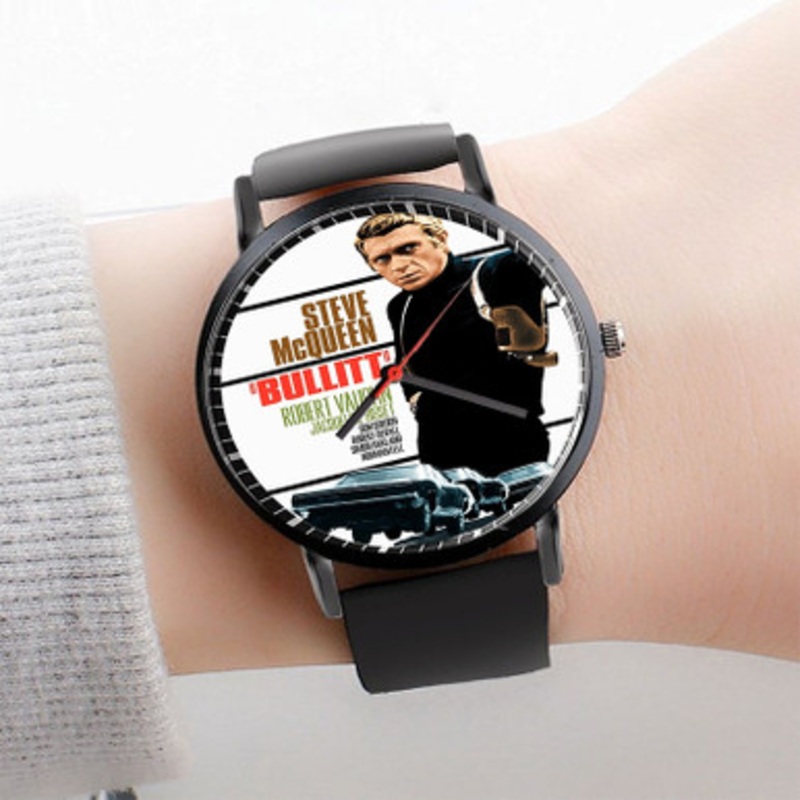 Pastele Steve Mc Queen Bullitt Ford Mustang Watch Custom Unisex Black Quartz Watch Premium Gift Box Watches