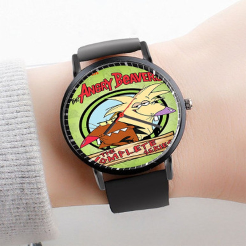 Pastele The Angry Beavers Watch Custom Unisex Black Quartz Watch Premium Gift Box Watches