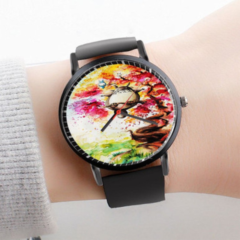 Pastele Totoro Studio Ghibli Watch Custom Unisex Black Quartz Watch Premium Gift Box Watches