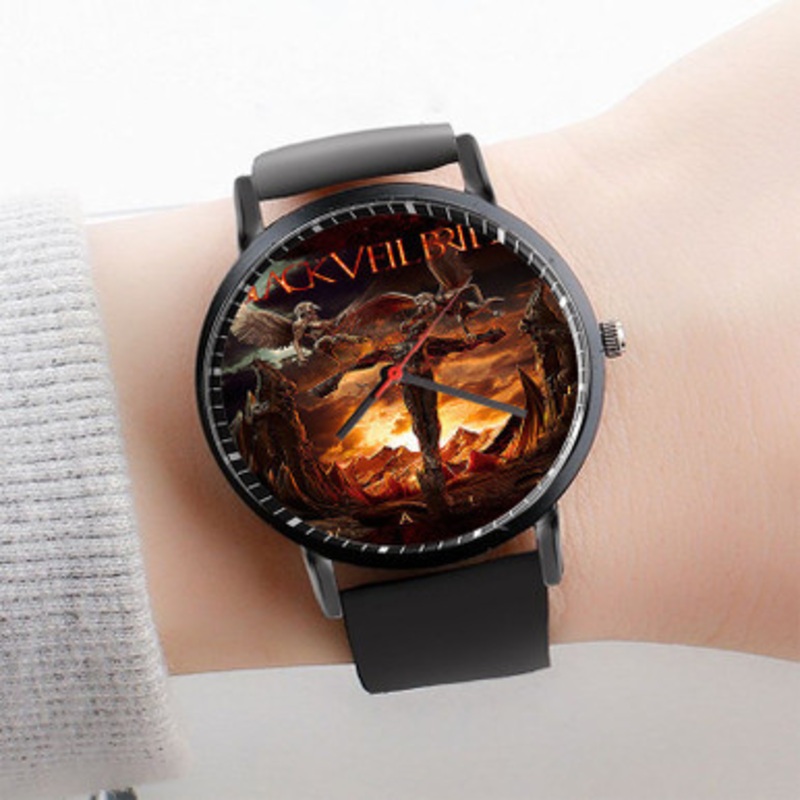 Pastele Vale Black Veil Brides Watch Custom Unisex Black Quartz Watch Premium Gift Box Watches