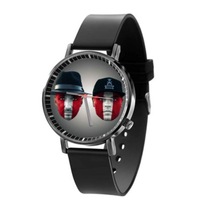 Bermudu Divsturis Black Quartz Watch Unisex With Premium Gift Box