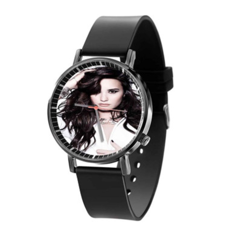 Demi Lovato Art Black Quartz Watch Unisex With Premium Gift Box