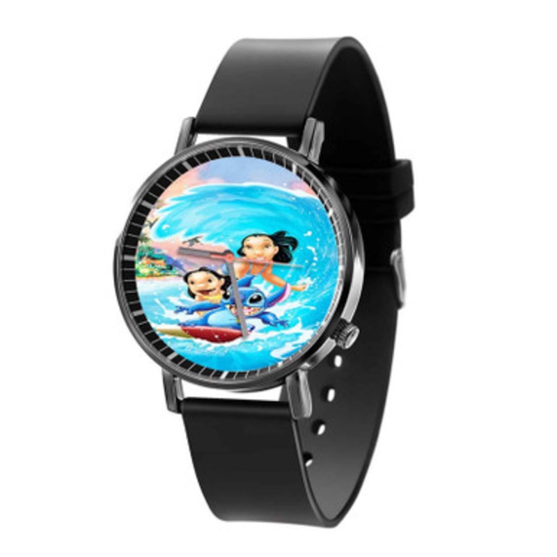 Disney Lilo and Stitch Black Quartz Watch Unisex With Premium Gift Box