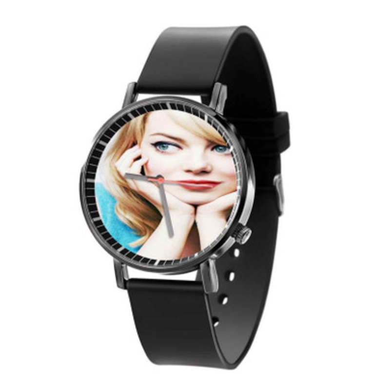 Emma Stone Black Quartz Watch Unisex With Premium Gift Box